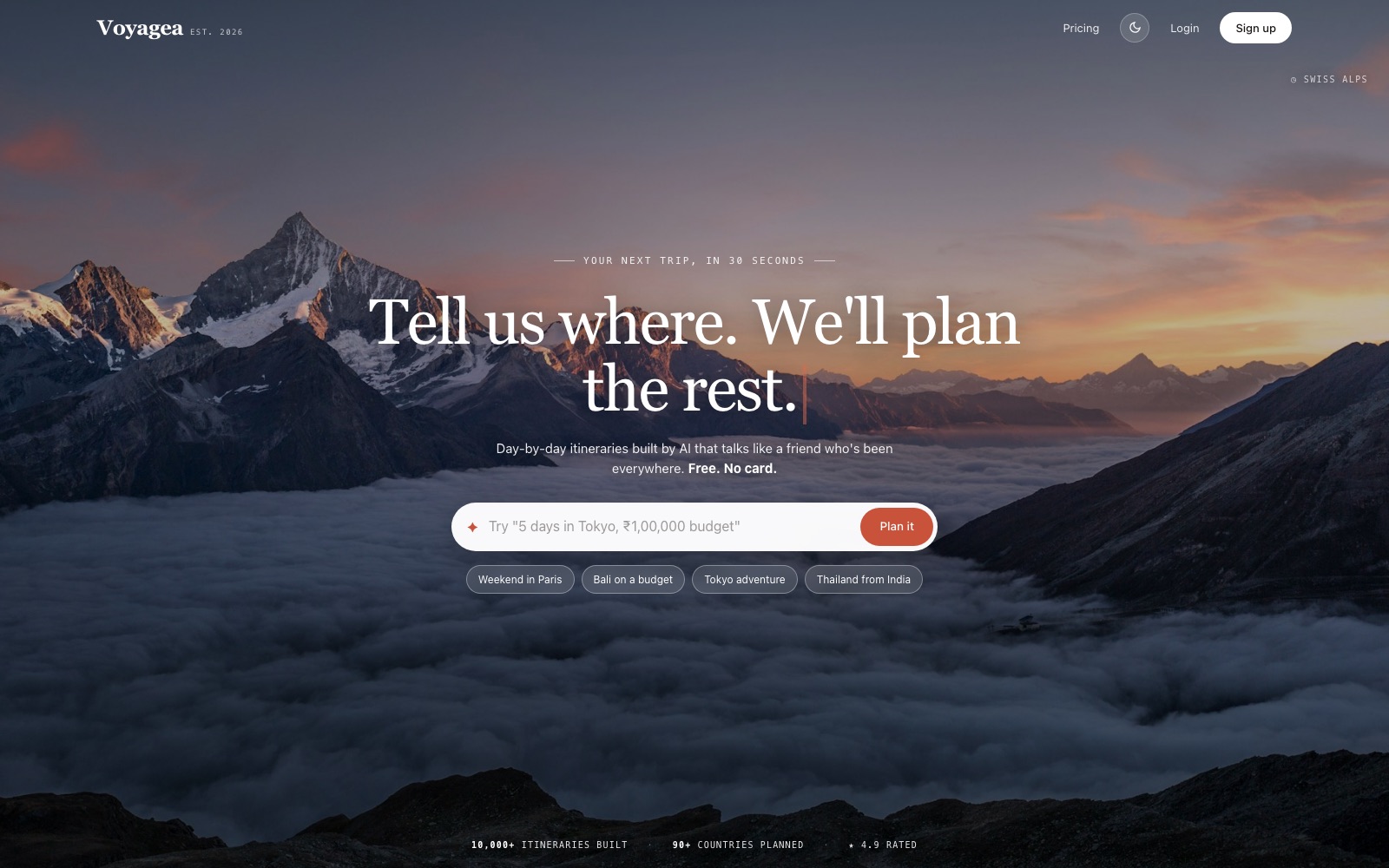 Voyagea homepage